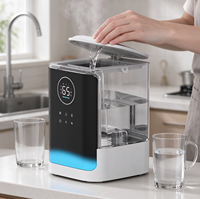 Humidificateur ultrasonique domestique, protection contre la panne de courant en cas de manque d'eau, fonction de chauffage à vapeur chaude, options de prises multiples, US EU AU UK