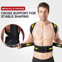 FSPG Ceinture de soutien lombaire renforcée, Correcteur de posture, Sangle de soutien dorsal réglable, Orthèse dorsale et cervicale, Étireur de cou