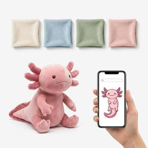 Peluche de Axolotl Rosa Personalizado con Seis Branquias Externas de Plumas, Salamandra Acuática Sentada, Juguete de Mascota Personalizado - Product Image 1