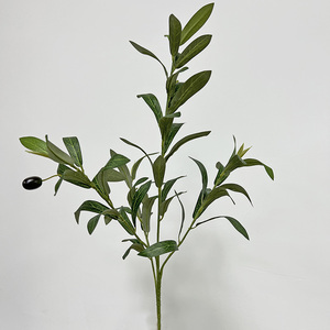 Planta de seda sintética 45cm 90cm Retardante de llama Hoja de olivo falso PE Hojas verdes Ramas de Olivo de seda artificial - Product Image 4