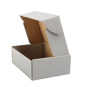 Caja de envío de cartón corrugado plegable de embalaje de comercio electrónico blanco mate barato al por mayor - Product Image 2