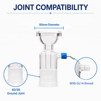 Tête de filtre en verre Tiandi Lab 60 mm avec sortie filetée GL14, pour appareil de filtration sous vide