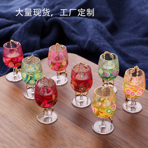 Nuevo y creativo llavero de PVC con modelo de copa de vino en miniatura, ideal como adorno para bolso. - Product Image 5
