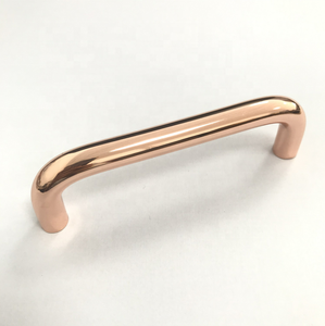 U Shape Furniture Accessories Hardware Kitchen <strong>Cupboard</strong> Pull Rose Gold <strong>Copper</strong> Color Solid Bent <strong>Handle</strong> - Product Image 2