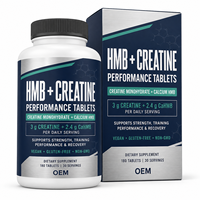 Comprimés de créatine HMB pour les marques de nutrition sportive avec formule végétalienne certifiée, étiquette propre, marque privée, OEM, ODM, approvisionnement en gros