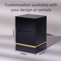 Boîte cadeau mate trois-en-un écologique haut de gamme, emballage de bougie parfumée personnalisée, feuille d'or noire en relief