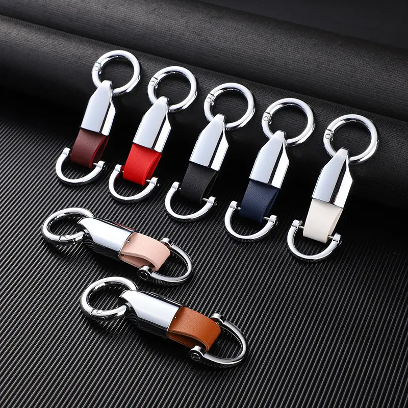 Vente en gros porte-clés en cuir de haute qualité avec logo personnalisé coloré pour hommes porte-clés en cuir PU porte-clés de voiture en cuir Pu pour clés de voiture
