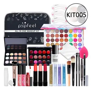 Kit de maquillage femmes ensemble complet ombre à paupières rouge à lèvres crayon à sourcils brillant à lèvres pinceau de maquillage bouffée kits de maquillage professionnels