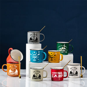 Juego de Tazas de Café de Cerámica con Logotipo Personalizado, Estilo Retro Vintage, para Acampar al Aire Libre, con Diseño Moteado Clásico - Product Image 6
