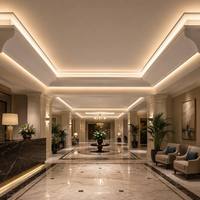 Profilé de moulure LED SHIZI blanc pour corniche architecturale avec bande lumineuse intégrée pour plafond et mur OEM
