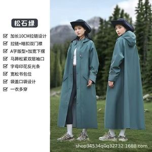 Long Raincoat For Electric Bike Riders Adults Unisex Khaki Travel Wear Waterproof Full Body Protection Coat - Product Image 4