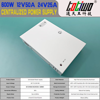 Alimentation Centrale Commutée AC/DC 24V 600W, 24V 25A, 18 Canaux, pour CCTV, Boîtier Métallique, Alimentation Centralisée Multi-sorties SMPS