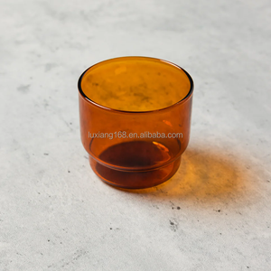 Verres empilables colorés en gros – Tasses à boire en <span class=keywords><strong>verre</strong></span> borosilicate de haute qualité, verres à café, coupes à vin, verres à jus - Product Image 1