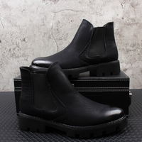 Bottes courtes tendance pour hommes, semelle épaisse augmentant la taille, randonnée en plein air, chaussures en cuir pour moto, chaussures pour hommes, nouveau modèle 2026