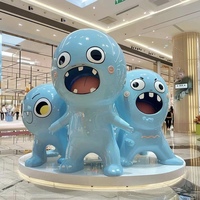 פסל חיצוני קניון עיצוב חיות שרף עבודות גן קישוט פיברגלס קריקטורה פסל
