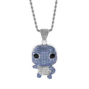 Collier pendentif <span class=keywords><strong>Pokémon</strong></span>, design entièrement en zircon, Charmander, Squirtle, style hip-hop, style old money, parfait pour les sweats à capuche - Product Image 5