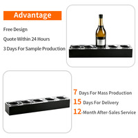Présentoir à vin en acrylique durable personnalisé avec base à 5 trous pour bouteilles, idéal pour la vente en gros et le stockage