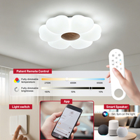 Plafonnier en forme de fleur au design original, chambre d'enfant, salon, blanc chaud, moderne, application Tuya, plafonnier LED intelligent à intensité variable