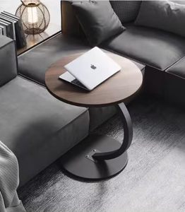 Adenuo Table Basse Ronde Moderne en Bois et Métal, Diamètre 40cm, Hauteur 60cm, Durable et Écologique pour Salon - Product Image 3
