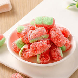 Caramelos de goma liofilizados de alta calidad, <span class=keywords><strong>sandía</strong></span> de tiburón, gusano naranja, plátano, dulce agrio con sabor afrutado, empaquetado en una bolsa - Product Image 1