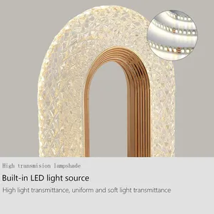 Трехцветная светодиодная настольная лампа, прикроватная лампа с сенсорным управлением, декоративная, хрустальная, креативная, перезаряжаемая, беспроводная, современная, минималистичная, с регулировкой яркости - Product Image 4