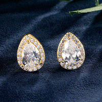 Boucles d'oreilles en diamant classiques de style coréen, forme goutte d'eau, huit cœurs, huit flèches, pour mariage, fête, usage quotidien, en zircon