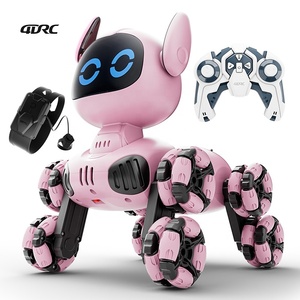 4DRC Y9 Chien <span class=keywords><strong>Robot</strong></span> <span class=keywords><strong>Transformable</strong></span> à Détection de Geste, Jouet pour Animaux de Compagnie à 8 Roues pour Cascades, Voiture Télécommandée 2.4G avec Fonction de Retournement à une Touche, Son et Lumières - Product Image 1