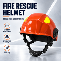 Casque de sauvetage pour pompier en fibre de carbone avec amortisseur EPS, réglable 53-63 cm, conforme XF 633-2006