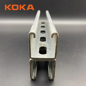 เหล็กชุบสังกะสีแบบจุ่มร้อน KOKA เคลือบผงสีดำ รางเหล็กยูนิสตรัทคู่ - Product Image 2