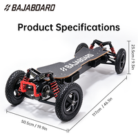 BAJABOARD 9324W Scooter électrique à quatre roues en alliage d'aluminium étanche 4x4 pour adultes, sports de plein air, télécommande GX4 PRO, 65 km/h