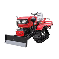 Mini tractores sobre orugas para implementación agrícola con Tiller 4WD Modelo usado Equipo rentable para tierras agrícolas