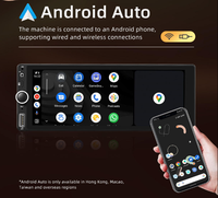 Lecteur DVD de voiture pour tableau de bord, Android 13, écran tactile IPS de 6,86 pouces, autoradio 1 Din, navigation GPS, écran de voiture