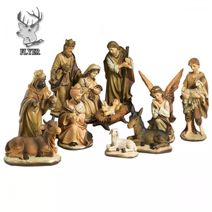 Vente en gros d'église pour la maison, décoration extérieure, grande statue de la Nativité en résine pour le <span class=keywords><strong>Christ</strong></span> religieux, sculpture en fibre de verre grandeur nature - Product Image 4