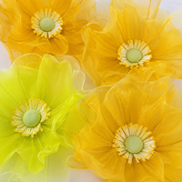 Têtes de fleurs de pavot artificielles géantes jaunes en papier pour affichage floral commercial, décoration d'événements de mariage, conception personnalisée, usine