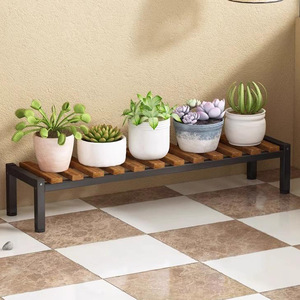 Support à fleurs élargi à un seul niveau pour rebords de fenêtre de balcon ; support à fleurs sur pied étroit et long pour balcon, pour pots de fleurs - Product Image 1
