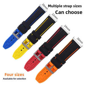 Bracelet de montre en silicone hautement élastique Upro 20 mm 22 mm 24 mm 26 mm, universel, à libération rapide, bracelet de montre bicolore 20 mm - Product Image 1