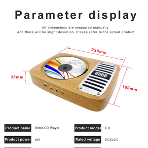 Lecteur <span class=keywords><strong>CD</strong></span> <span class=keywords><strong>2023</strong></span> pour la maison avec affichage LED Haut-parleurs HiFi intégrés Radio FM Lecteur <span class=keywords><strong>CD</strong></span> mural Portable - Product Image 6