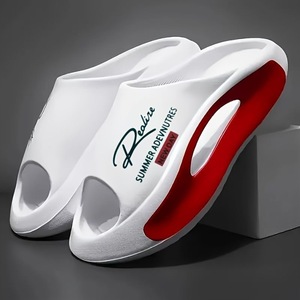 รองเท้าแตะลำลองแบบสวมเปิดนิ้วเท้า ดีไซน์สวย สีสันหลากหลาย สีดำ โลโก้สั่งทำได้ เหมาะสำหรับฤดูร้อน สำหรับผู้ชายและผู้หญิง - Product Image 3