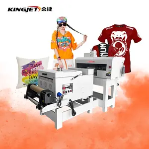 Kingjet Film A4 Nieuw Model T-Shirt 24in Led Sticker Pet Printers Wereldkleur A3 Dtf Printer Drukmachine Groot Formaat