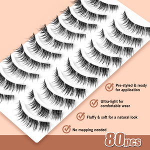 Cils individuels pré-coupés en segments, ultra doux et moelleux, prêts à être expédiés depuis les États-Unis, 10 paquets FH13 - Product Image 3