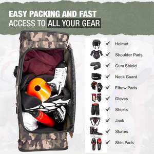Échantillon gratuit, logo et couleur personnalisés, sacs d'équipement de hockey, sacs de rangement pour équipement sportif, sac de voyage pour hockey sur glace, sac de sport, sac à dos de transport - Product Image 6
