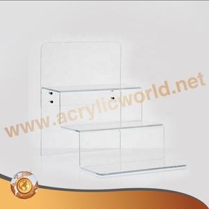 Support de présentation de parfum en acrylique transparent personnalisé, présentoir de comptoir à 2 niveaux pour la vente au détail de parfums et de cosmétiques - Product Image 5