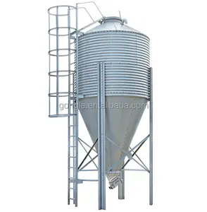 Poultry equipments 3000 kg small grain silos 3 ton capacity with poultry feeding and drinking line automatic for poultry shed