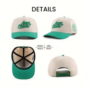 Gorra de Béisbol Bordada Personalizada de Fábrica, Unisex, de 5 Paneles, Tela de Algodón, Tamaño Ajustable, Visera Curva de Dos Tonos - Product Image 6