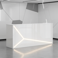 Bureau d'accueil moderne de luxe pour hôtels, hôpitaux, centres commerciaux - Mobilier de bureau commercial laqué brillant avec design durable