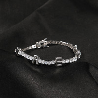 Chaîne tennis personnalisable avec nom, tendance, plaquée or 18 carats, cuivre incrusté de zircon, accessoires pour femmes