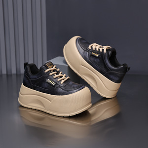 <span class=keywords><strong>Scarpe</strong></span> Autunnali da Donna Leggere Casual Bianche con <span class=keywords><strong>Suola</strong></span> Antiscivolo in <span class=keywords><strong>Gomma</strong></span>, <span class=keywords><strong>Suola</strong></span> Spessa, Piattaforma con Lacci per Aumentare l'Altezza - Product Image 6