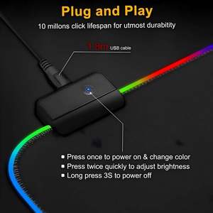 Alfombrilla de ratón de Anime Girls <span class=keywords><strong>und</strong></span> <span class=keywords><strong>Panzer</strong></span>, alfombrilla de ratón RGB de Anime con diferentes modos de iluminación, alfombrillas de ratón de goma grandes - Product Image 3