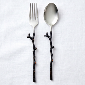 Ensemble de couverts haut de gamme en acier inoxydable avec manche en forme de branche d'arbre pour la table à manger, la maison et les événements spéciaux - Product Image 1