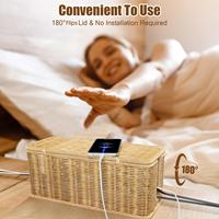 Bureau à domicile décor d'hôtel pp rotin fils électriques câble USB organisateur de stockage conteneur boîte panier de rangement polyvalent de bureau